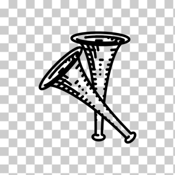 SVG Two outlined horns SVG Two outlined horns