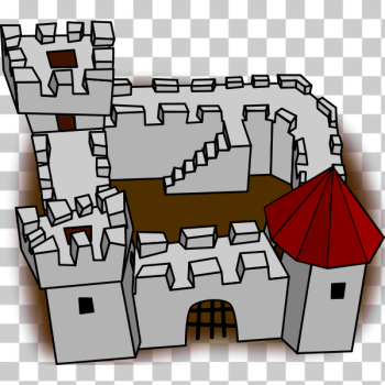 SVG Ugly non-perspective cartoony fort fortress stronghold or castle