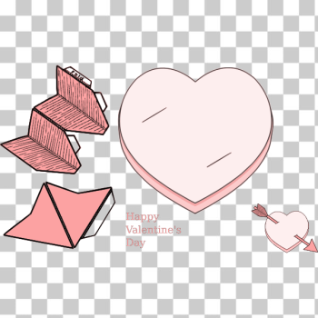 SVG Valentine039s day paper heart and arrow collection vector image