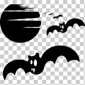 SVG Vector clip art of bats at full moon SVG Vector clip art of bats at full moon