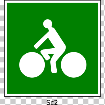 SVG Vector clip art of bicycle path square green sign