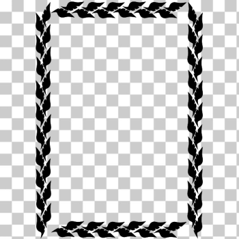 SVG Vector clip art of black and white leaves decorative border
