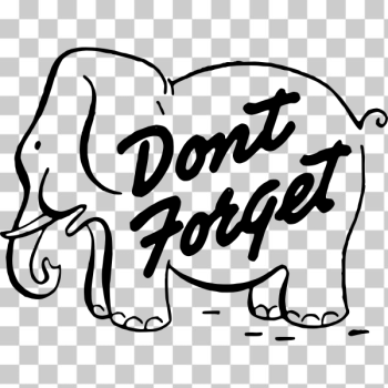 SVG Vector clip art of elephant with text don039t forget SVG Vector clip art of elephant with text don039t forget