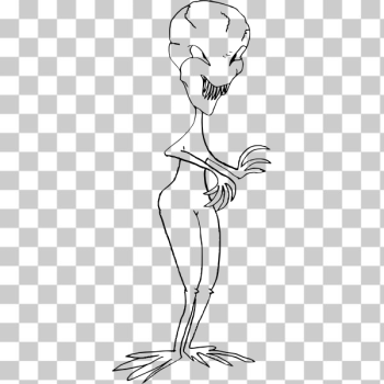SVG Vector clip art of line art alien creature SVG Vector clip art of line art alien creature