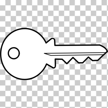 SVG Vector clip art of outline of simple metal door key SVG Vector clip art of outline of simple metal door key