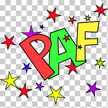 SVG Vector clip art of paf sound representation with stars SVG Vector clip art of paf sound representation with stars