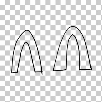 SVG Vector clip art of quick sketch of two arches SVG Vector clip art of quick sketch of two arches