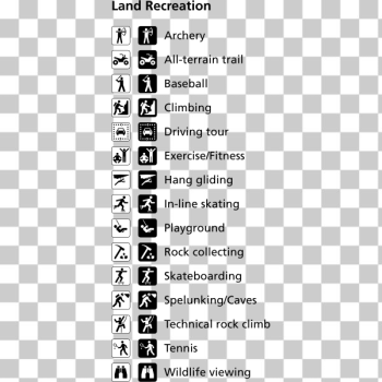 SVG Vector clip art of set of recreation map pictograms SVG Vector clip art of set of recreation map pictograms