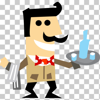 SVG Vector clip art of waiter man with a tray SVG Vector clip art of waiter man with a tray