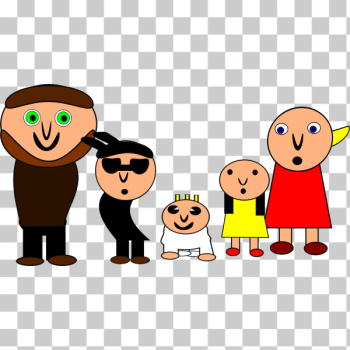 SVG Vector clip art of weird cartoon family SVG Vector clip art of weird cartoon family