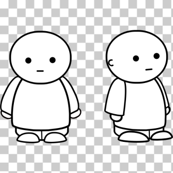SVG Vector drawing of bold kids outline SVG Vector drawing of bold kids outline