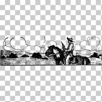 SVG Vector drawing of cowboy in a Western scene SVG Vector drawing of cowboy in a Western scene