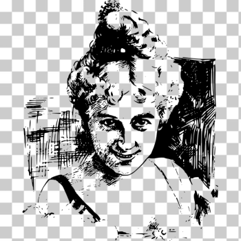 SVG Vector drawing of happy female portrait SVG Vector drawing of happy female portrait