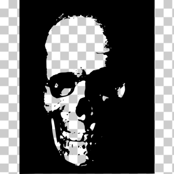 SVG Vector drawing of human skull on black background SVG Vector drawing of human skull on black background