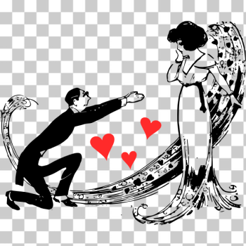 SVG Vector drawing of man expressing love to a posh woman SVG Vector drawing of man expressing love to a posh woman