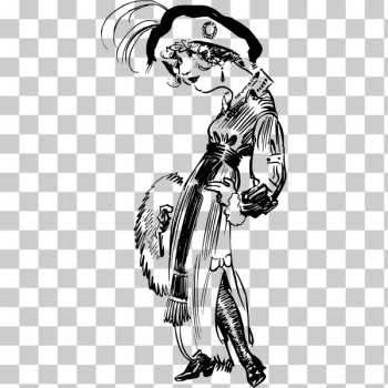 SVG Vector drawing of older woman standing with her back bent