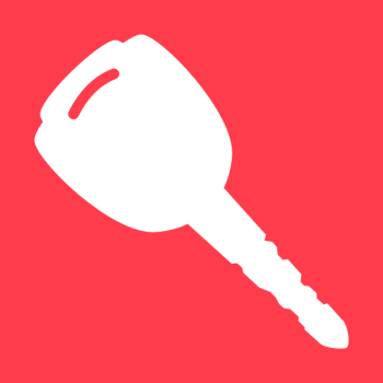 SVG Vector drawing of red and white car door key logo SVG Vector drawing of red and white car door key logo