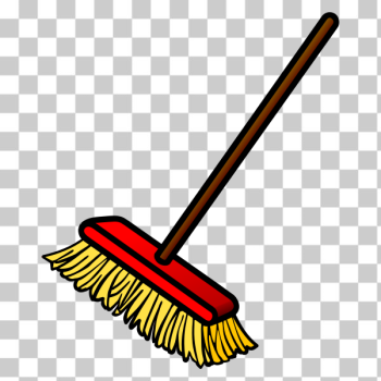 SVG Vector drawing of red and yellow broom SVG Vector drawing of red and yellow broom