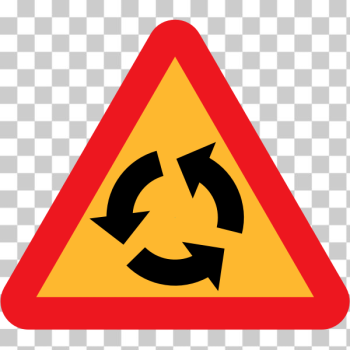 SVG Vector drawing of roundabout traffic sign warning