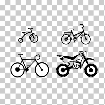 SVG Vector drawing of selection of bikes