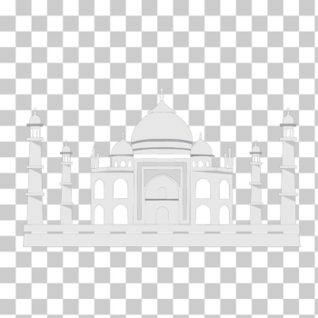 SVG Vector drawing of Taj Mahal in grascale SVG Vector drawing of Taj Mahal in grascale