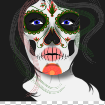 SVG Vector drawing of woman with face painted mask SVG Vector drawing of woman with face painted mask