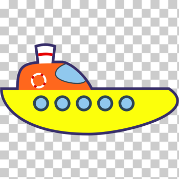SVG Vector drawing of yellow cartoon boat SVG Vector drawing of yellow cartoon boat