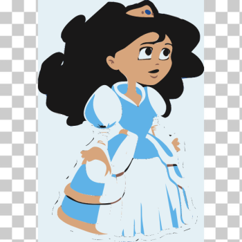 SVG Vector drawing of young girl princess in dress SVG Vector drawing of young girl princess in dress