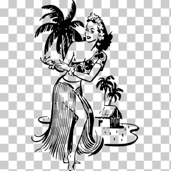 SVG Vector graphics of Hawaiian lady dancing SVG Vector graphics of Hawaiian lady dancing