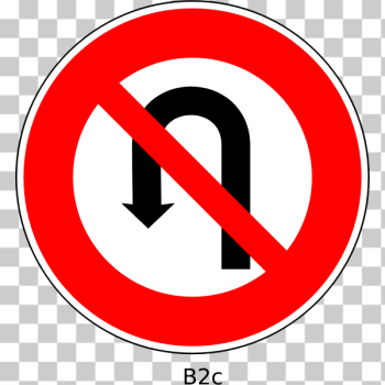 SVG Vector graphics of no U-turn prohibitory traffic sign