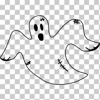 SVG Vector graphics of stitched ghost SVG Vector graphics of stitched ghost