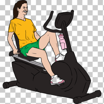 SVG Vector graphics of woman exercising on recumbent exercise bike