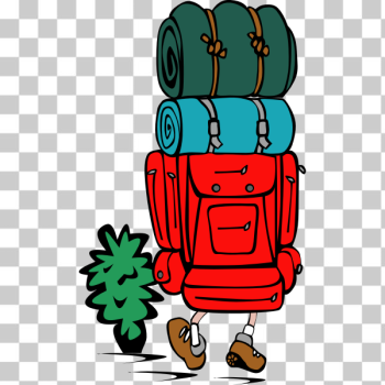 SVG Vector illustration of a backpacker in color SVG Vector illustration of a backpacker in color