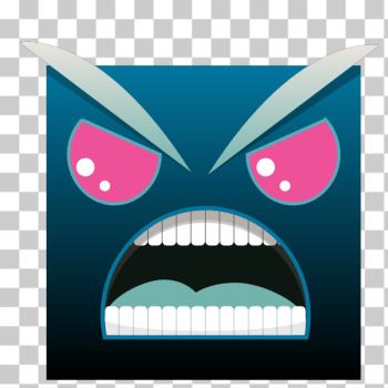 SVG Vector illustration of angry square with face SVG Vector illustration of angry square with face