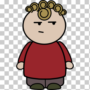 SVG Vector illustration of chubby girl character with exltxgtpression of doubt