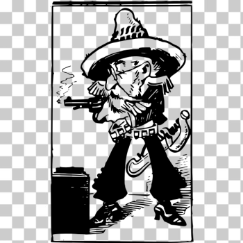 SVG Vector illustration of comic cowboy with smoking gun SVG Vector illustration of comic cowboy with smoking gun