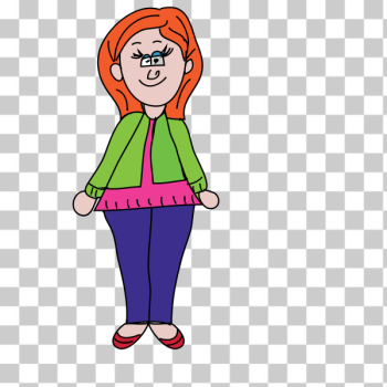 SVG Vector illustration of funny comic lady standing SVG Vector illustration of funny comic lady standing