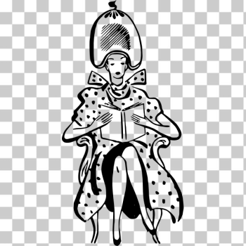 SVG Vector illustration of lady in hair dryer machine SVG Vector illustration of lady in hair dryer machine