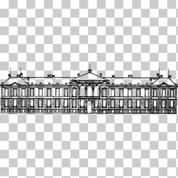 SVG Vector illustration of long Austro-Hungarian period building