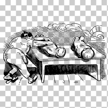 SVG Vector illustration of man making human shaped meal