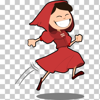 SVG Vector illustration of smiling girl in red dress SVG Vector illustration of smiling girl in red dress