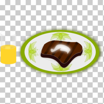 SVG Vector illustration of steak and orange juice meal