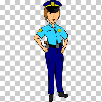 SVG Vector illustration of woman police officer