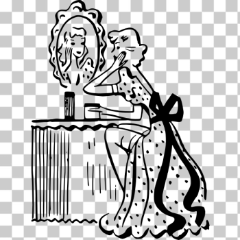 SVG Vector image of beautiful lady at make-up table SVG Vector image of beautiful lady at make-up table