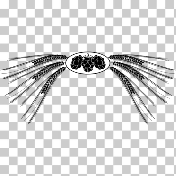 SVG Vector image of black and white hops and barley SVG Vector image of black and white hops and barley