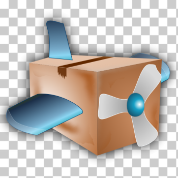 SVG Vector image of carton box propeller plane SVG Vector image of carton box propeller plane