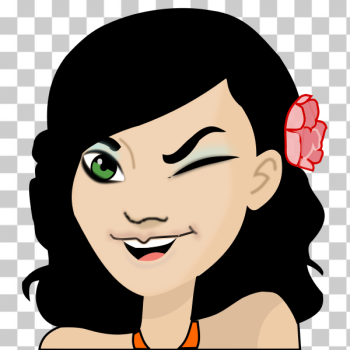 SVG Vector image of cartoon girl winking SVG Vector image of cartoon girl winking