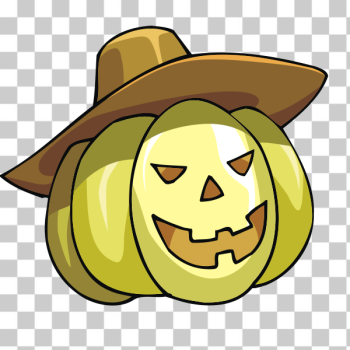 SVG Vector image of cartoon Halloween pumpkin with hat SVG Vector image of cartoon Halloween pumpkin with hat