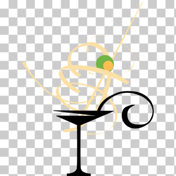 SVG Vector image of cocktail glass used for Martini with olive