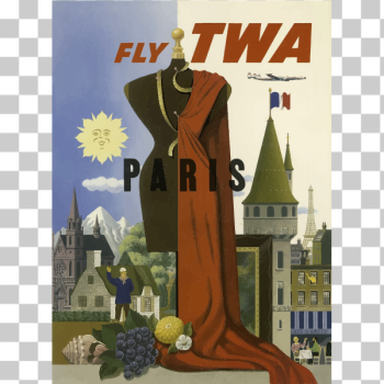 SVG Vector image of Fly TWA to Paris vintage poster SVG Vector image of Fly TWA to Paris vintage poster